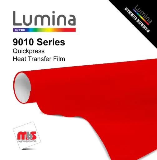 12'' x 10 ft Lumina® 9010 Semi-Matte Red 2 Year Unpunched 3.5 Mil Heat Transfer Vinyl (Color code 001)