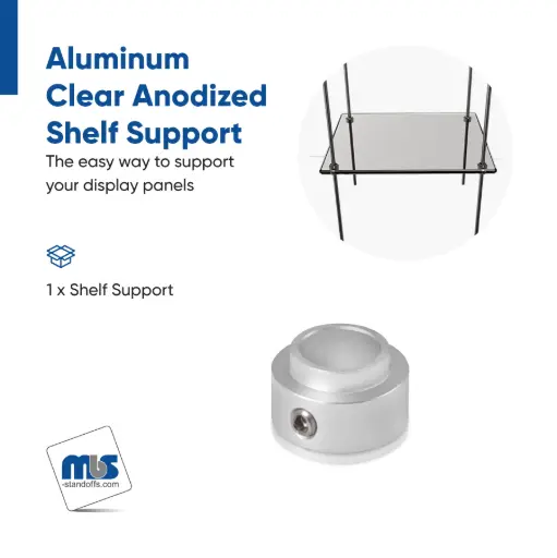 Wine Cellar Shelf Support for 3/8" Rod - Aluminum Clear Anodized
