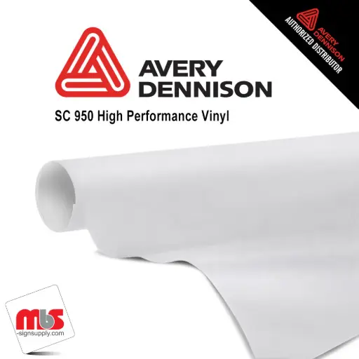 12" x 10 yards Avery SC950 Gloss White 12 year Long Term Unpunched 2.0 Mil Cast Cut Vinyl (Color Code 101)