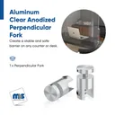 Aluminum Clear Anodized Perpendicular Fork / Standoffs 5/8'' Diameter - 5/16'' Fork with Set Screw w/ plastic tip -