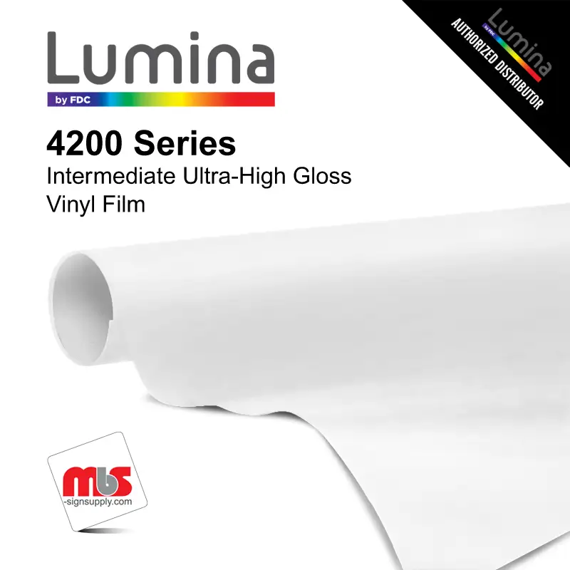 3" x 50 Yards Lumina® 4200 High Gloss White 5 Year Unpunched 2.8 Mil Calendered Vinyl Film (Color Code 002)