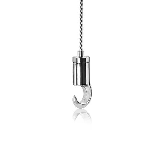 [H103NK] Self-Gripping Captain's Hook ''Nickel Plating'' Finish  (For Cable Diameter 0.06'' to 0.08'')
