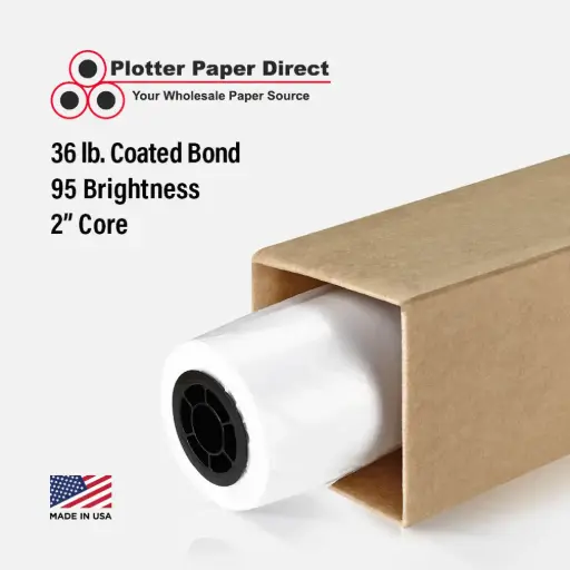 [C36-3-24300] 24" x 300' Roll - 36# Coated Bond - 3" Core
