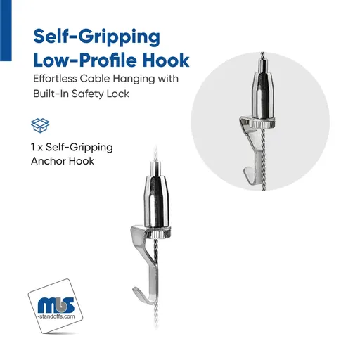 [SGH100] Self-Gripping Low-Profile Hook  (For Cable Diameter 0.06'' to 0.08'')