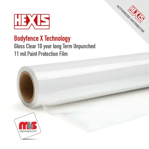 [HXCP-C300-6065] 60' x 65 ft Hexis Gloss Clear 10 year long Term Unpunched 11 mil Paint Protection Film (Color Code: C300)(Hexis Part#: CARPRO300)