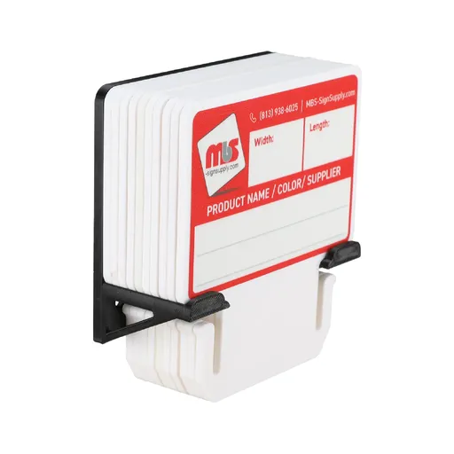[MTC3WB-K10] White MediaCards Kit for Vinyl Roll Storage - 10 Rewritable Double-Sided Cards for 3 Core Rolls with Black Magnetic Organizer - Label & Track Media Easily