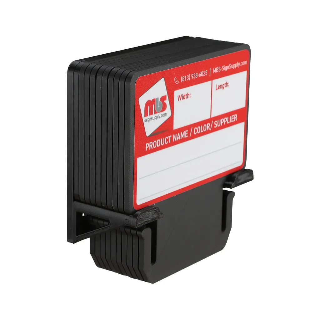 Black MediaCards Kit for Vinyl Roll Storage - 10 Rewritable Double-Sided Cards for 3 Core Rolls with Black Magnetic Organizer - Label & Track Media Easily