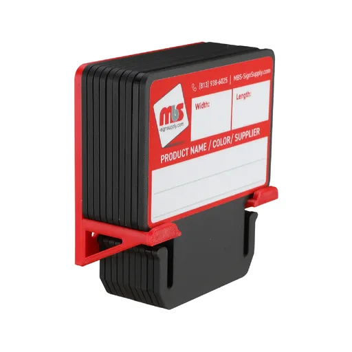 [MTC3BR-K10] Black MediaCards Kit for Vinyl Roll Storage - 10 Rewritable Double-Sided Cards for 3 Core Rolls with Red Magnetic Organizer - Label & Track Media Easily