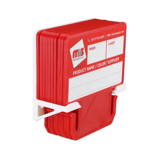 [MTC3RW-K10] Red MediaCards Kit for Vinyl Roll Storage - 10 Rewritable Double-Sided Cards for 3 Core Rolls with White Magnetic Organizer - Label & Track Media Easily