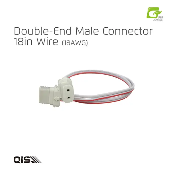 G2G QIS Series Power Double-End Male Connector 3' 18 AWG Wire (5 Pcs Per Bag)