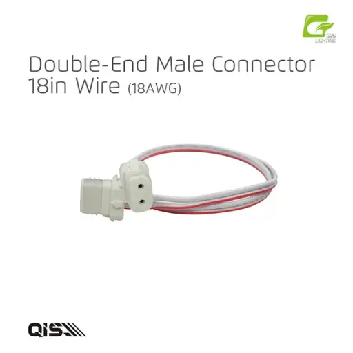 [QISA1003] G2G QIS Series Power Double-End Male Connector 3' 18 AWG Wire (5 Pcs Per Bag)
