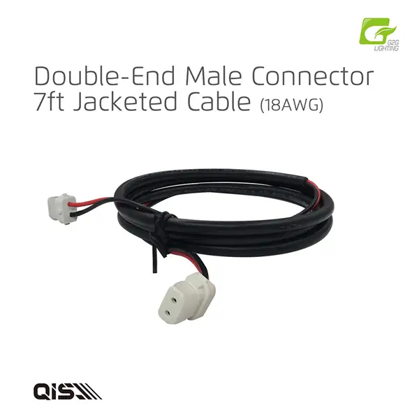 G2G QIS Series Double-End Male Connector 7' 18 AWG Wire (20 Pcs Per Bag)