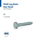 Lag Bolts, Hex Head, Zinc Plated Steel, 1/4'' x 2''