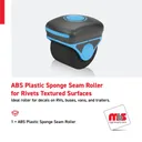 ABS Plastic Sponge Seam Roller for Rivets Textured Surfaces