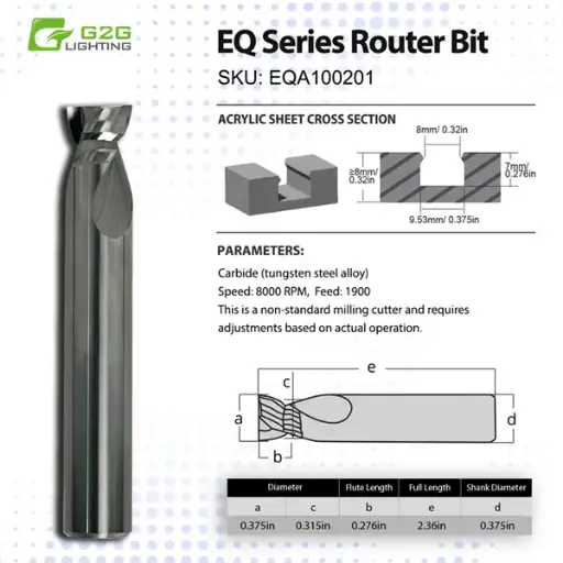 [EQA100201] G2G EQ Series Router Bit (9/32'')