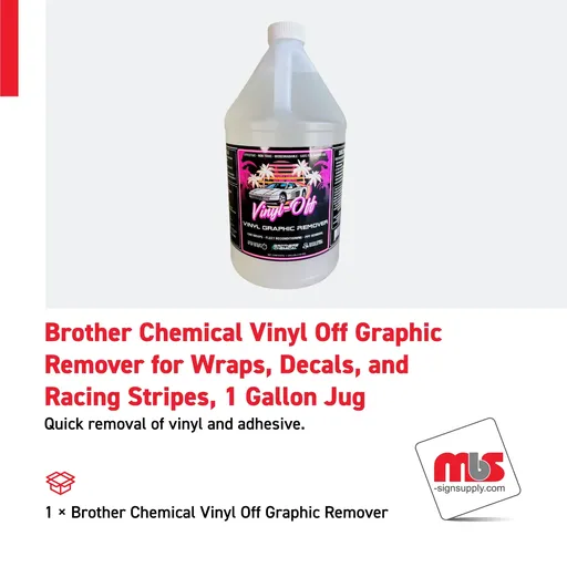 [VINYLOFF-1G] Brother Chemical Vinyl Off Graphic Remover for Wraps, Decals, and Racing Stripes, 1 Gallon Jug