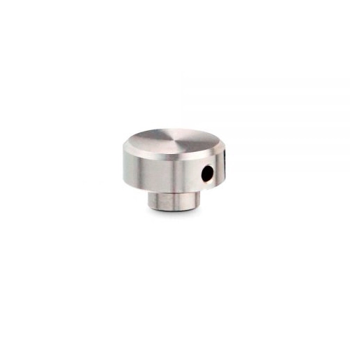 10-24 Threaded Tamper Proof Caps Diameter: 1/2, Height: 3/16, Brushed Satin Stainless Steel 304, With Stem Diameter: 1/4,  [Required Material Hole Size: 1/4'']