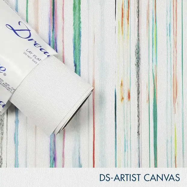 54'' x 100 Yards Roll - DreamScape Premium Polymeric Printable White Vinyl WallWrap - Artist Canvas Texture - 17.0 Mil - Clear Back Permanently Repositionable Adhesive