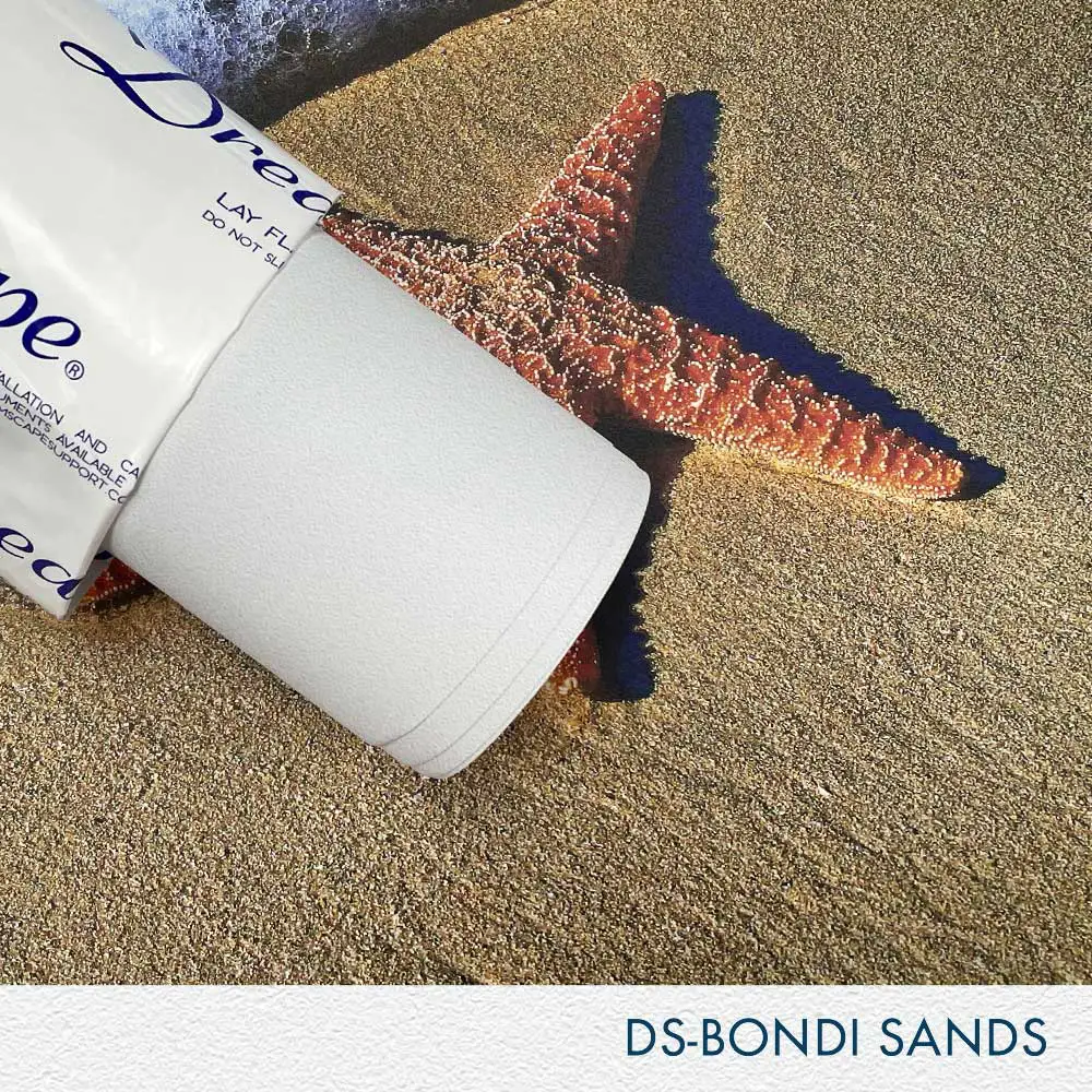 54" x 25 Yards Roll - DreamScape Premium Polymeric Printable White Vinyl WallWrap - Bondi Sands Texture - 17.0 Mil - Clear Back Permanently Repositionable Adhesive