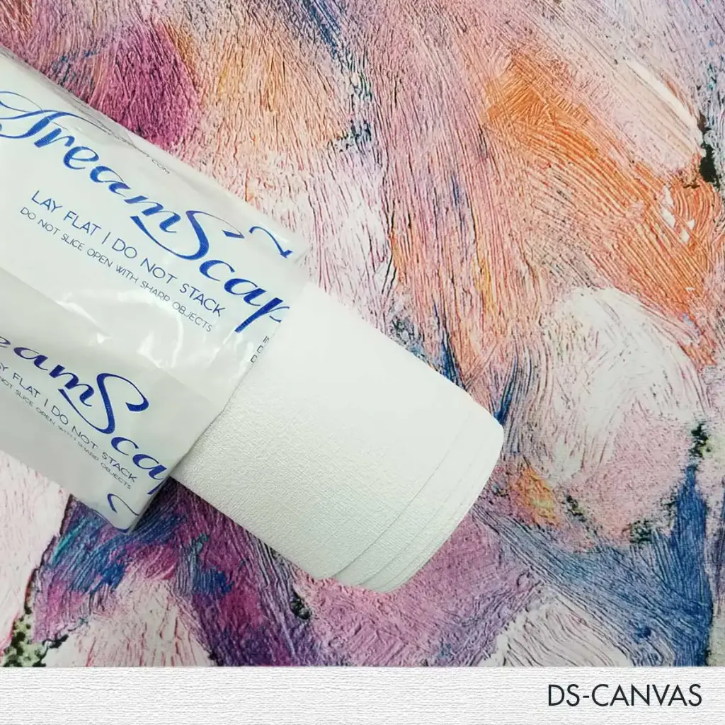 54 x 25 Yards Roll - DreamScape Premium Polymeric Printable White Vinyl WallWrap - Canvas Texture - 27.0 Mil - Clear Back Permanently Repositionable Adhesive