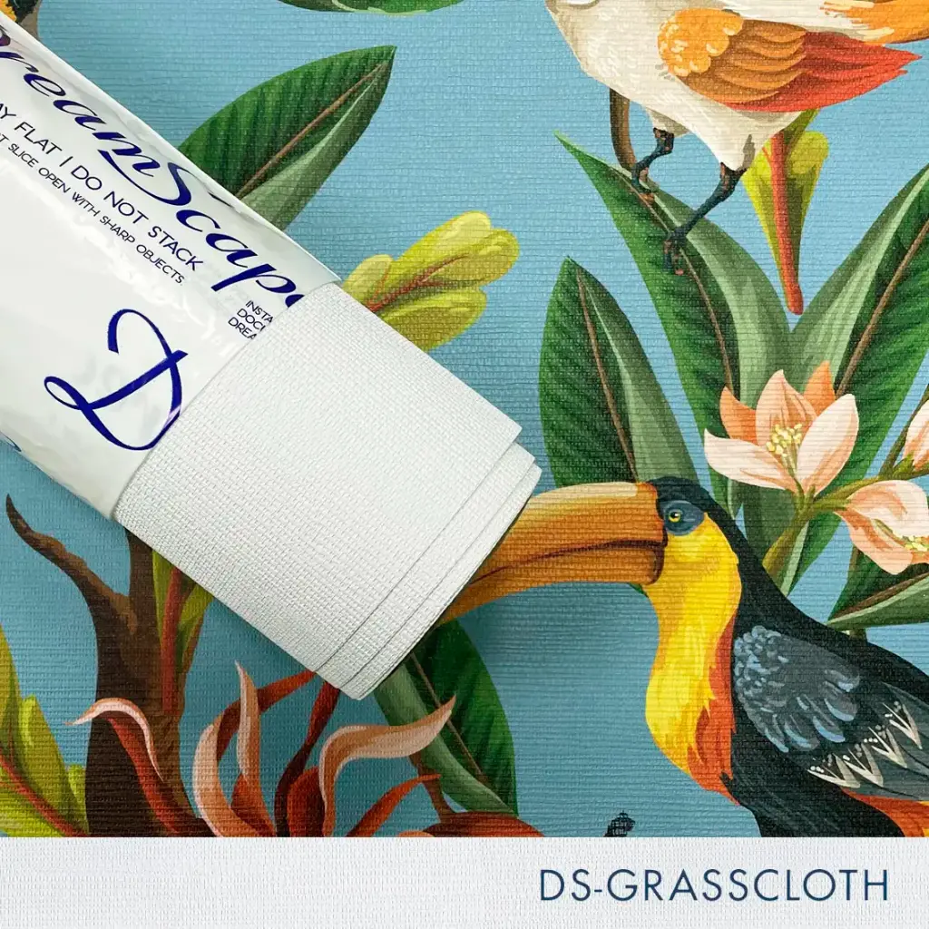 54'' x 100 Yards Roll - DreamScape Premium Polymeric Printable White Vinyl WallWrap - Grasscloth Texture - 27.0 Mil - Clear Back Permanently Repositionable Adhesive