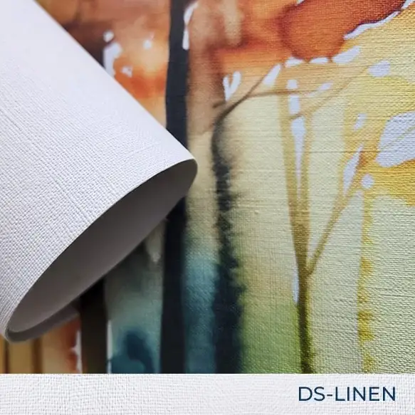 27" x 5 Yards Roll - DreamScape Premium Polymeric Printable White Vinyl WallWrap - Linen Texture - 27.0 Mil - Clear Back Permanently Repositionable Adhesive