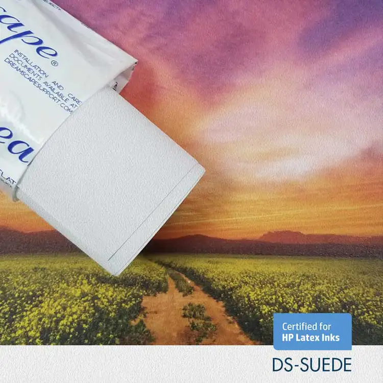 [DS-SUEDE13-54100] 54'' x 100 Yards Roll - DreamScape Premium Polymeric Printable White Vinyl WallWrap - Suede Texture - 21.0 Mil - Clear Back Permanently Repositionable Adhesive