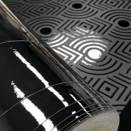 [DS-BKFL20-5425] 54'' x 25 Yards Roll - DreamScape Premium Polymeric Printable White Vinyl WallWrap - Black Flash Texture - 16.0 Mil - Clear Back Permanently Repositionable Adhesive