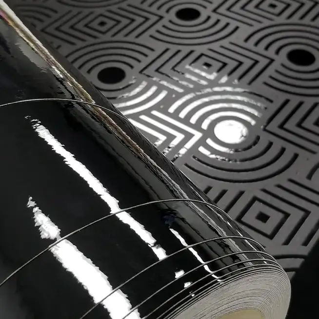 54'' x 50 Yards Roll - DreamScape Premium Polymeric Printable White Vinyl WallWrap - Black Flash Texture - 16.0 Mil - Clear Back Permanently Repositionable Adhesive