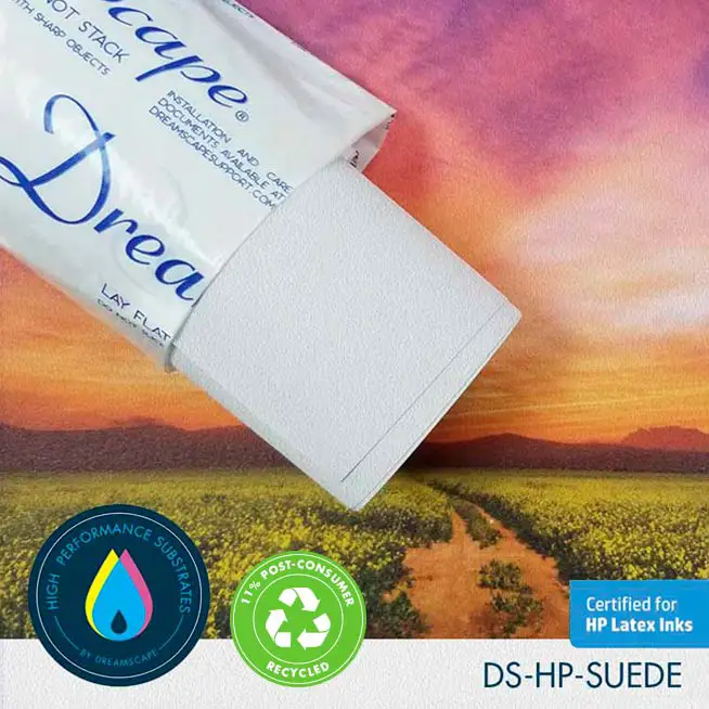 54'' x 100 Yards Roll - DreamScape Premium Polymeric Printable White Vinyl WallWrap - Suede Texture - 27.0 Mil - Clear Back Permanently Repositionable Adhesive