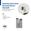Indoor Grade 201 Stainless Steel Tamper Proof Square Standoffs