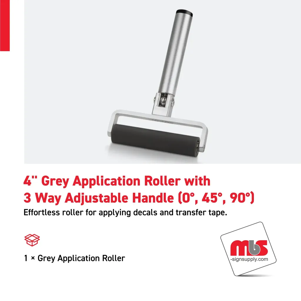 Grey Rubber Application Roller w/ 3 Way Adjustable Handle