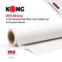 54'' x 150' Roll - Kong Brute (300 Series) 3.2 Mil Calendared Matte White 5 Year Printable Vinyl w/ Grey Back Permanent Air Release Adhesive