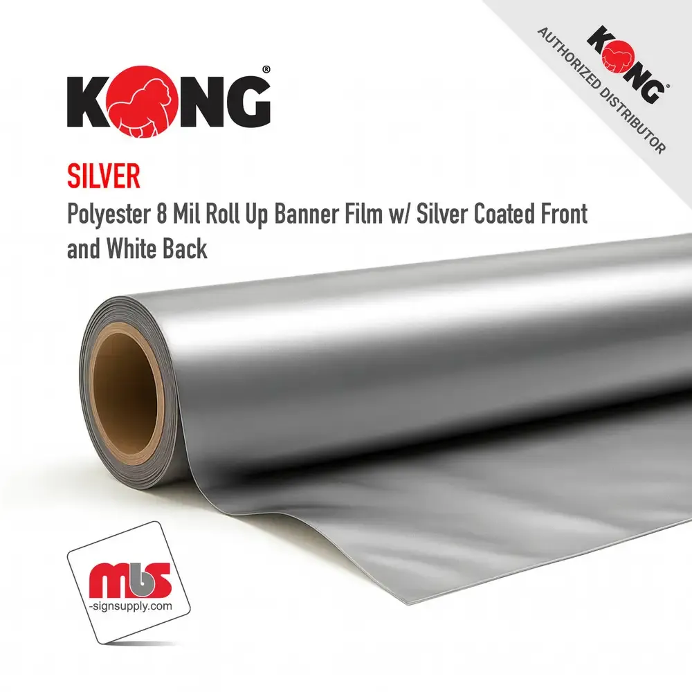 8 Mil Polyester Silver/Gold Banner Rol Up Film
