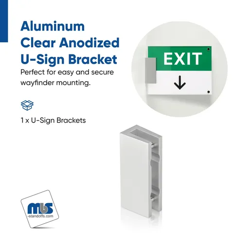 Aluminum 'U' Direct Sign Mounts for 1/4" Material