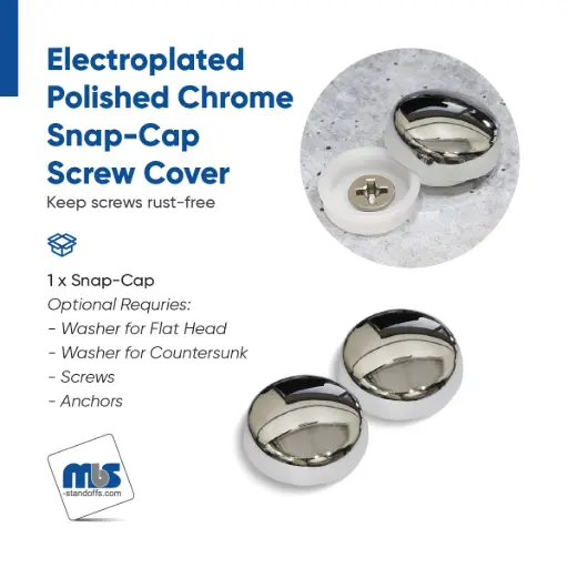 Electroplated Plastic Snap Cap For #10 and #12 Screw