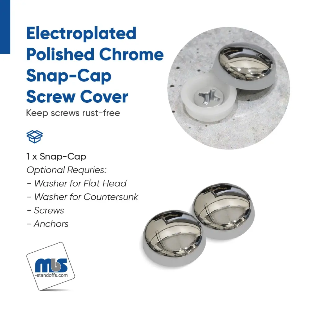 Electroplated Plastic Snap Cap For #6 and #8 Screw