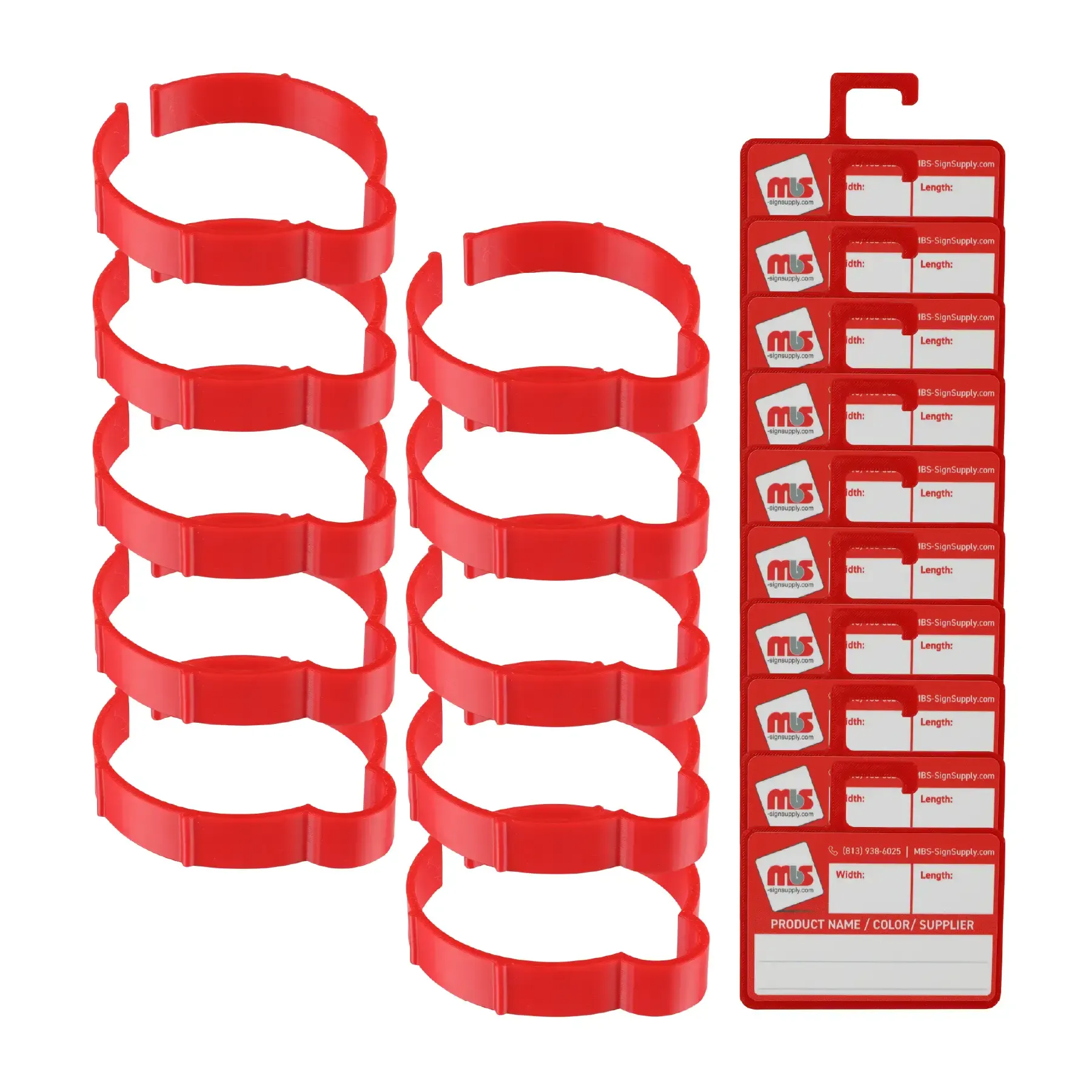 Vinyl Roll Retaining Clips for 3'' to 5'' Rolls With Dry Erase Media Card