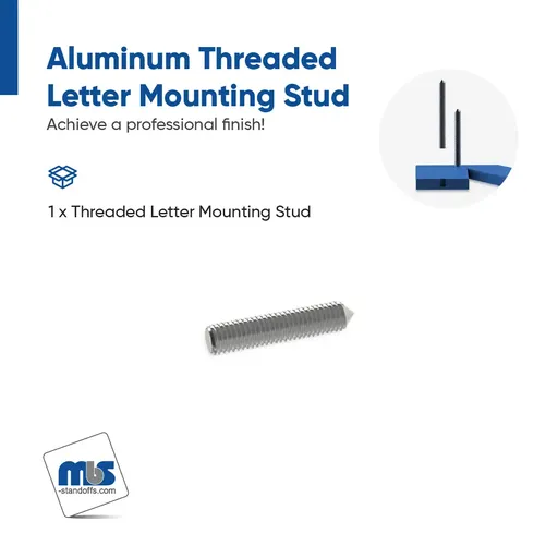 3/16'' Diameter 10-24 Aluminum Letter Mounting Stud