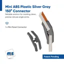 150 Degree Mini Panel Connector for 1/4'' and 1/2'' Panels