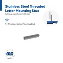 1/4-20 Threaded, 1/4" Diameter Letter Mounting Studs