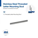 3/8-16 Threaded, 3/8" Diameter Letter Mounting Studs