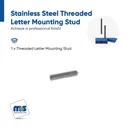5/16'' Diameter 5/16-18 Stainless Steel Letter Mounting Stud