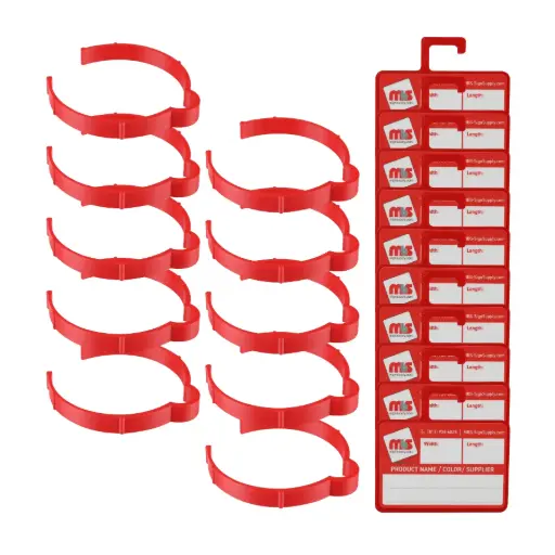 Vinyl Roll Retaining Clips for 4'' to 6'' Rolls With Dry Erase Media Card