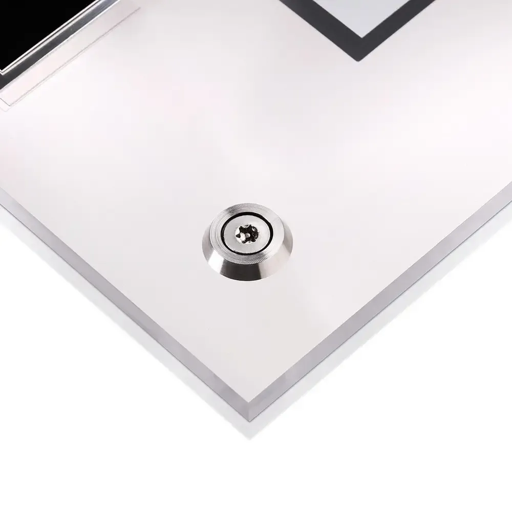 Set of 4 Stainless Steel Washer Diameter 5/8", Stainless Steel (Indoor or Outdoor). with Stainless Steel Tamper Proof Screw #8 x 1 1/2"