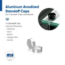 5/8" Diameter, 1/4-20 Threaded Caps - 5/16" Hole Required