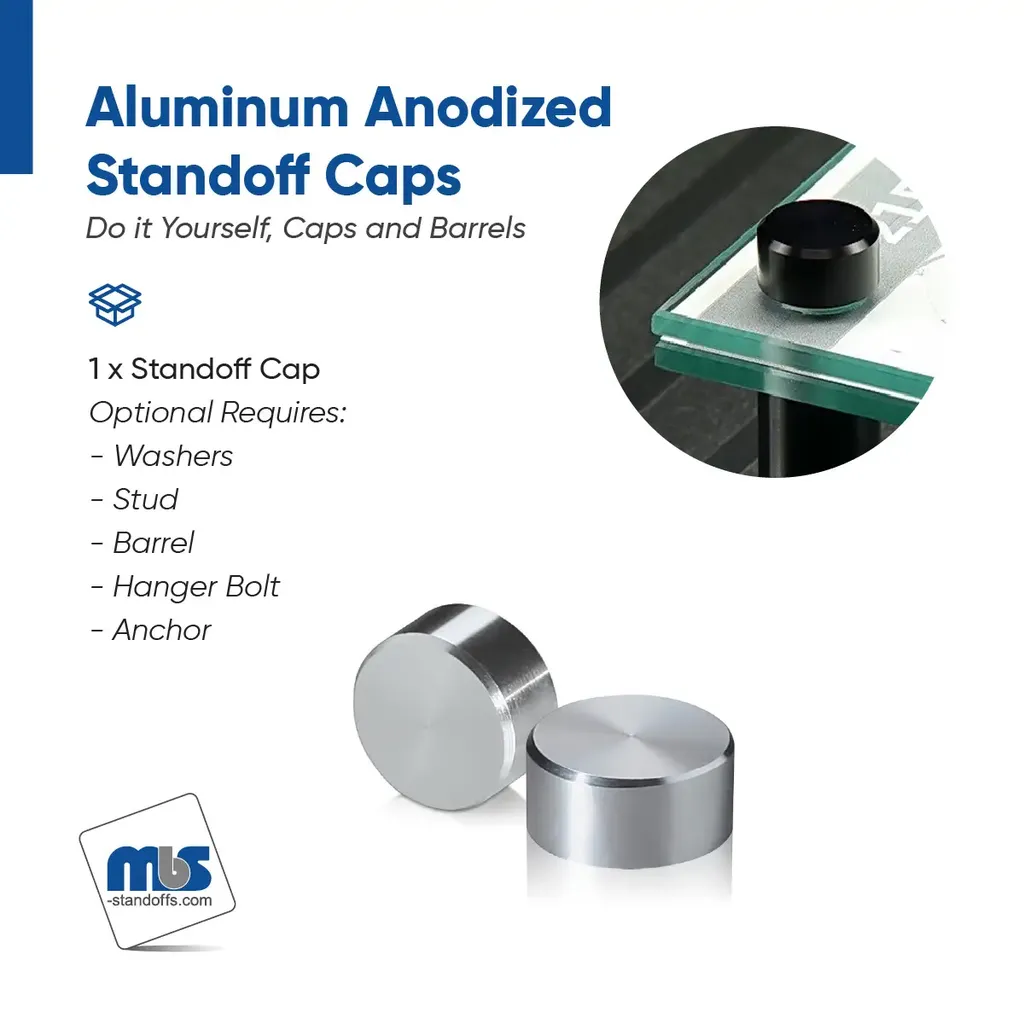 5/8" Diameter, 10-24 Threaded Caps - 7/32" Hole Required