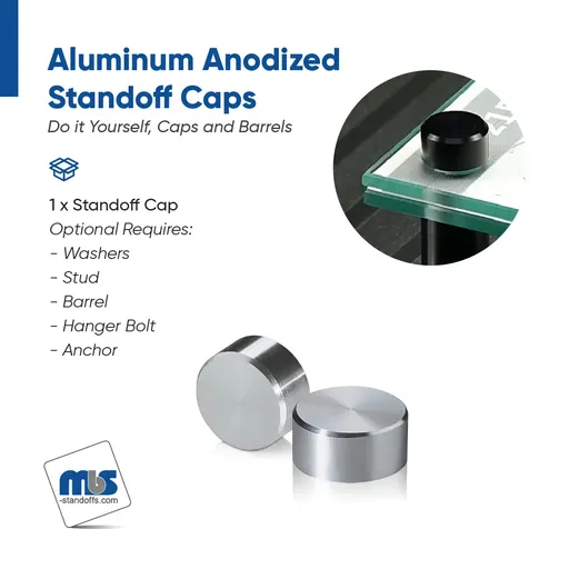 5/8" Diameter, 10-24 Threaded Caps - 7/32" Hole Required