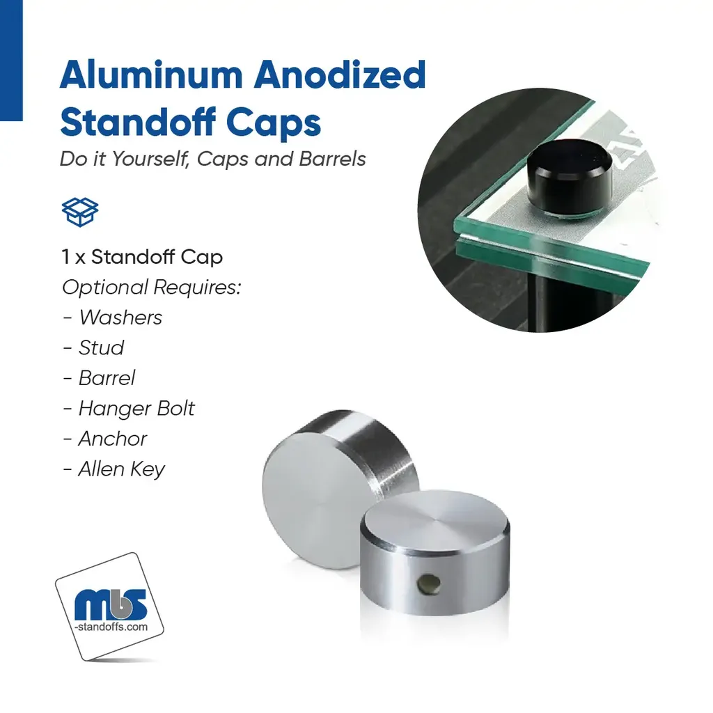 5/8" Diameter, 10-24 Threaded Locking Caps - 7/32" Hole Required