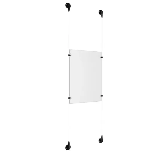 Ceiling/Floor/Wall Adjustable Matte Black Aluminum Full Acrylic/ Signature 3 mm Cable System Kits